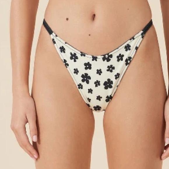 Zulu & Zephyr Black and Bone Reversible  String Brief Bikini Bottom - Picture 2 of 15